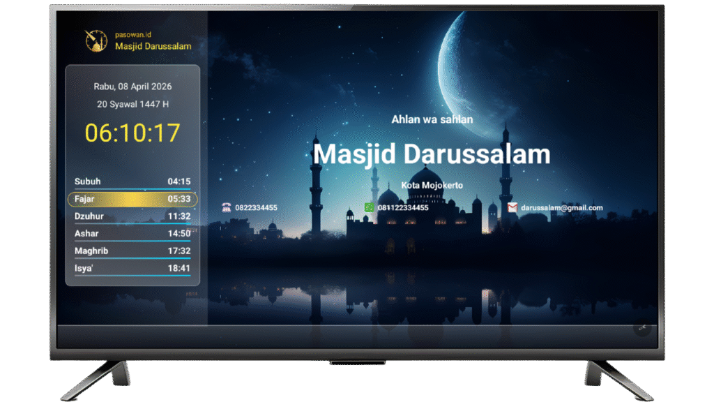 Ilustrasi aplikasi Pasowan TV pada skrin